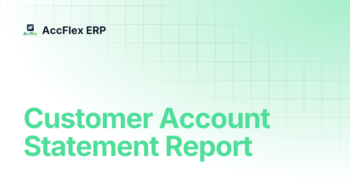 Customer Account Statement Report | AccFlex ERP